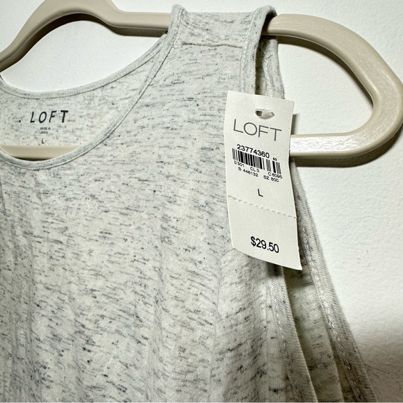 LOFT Women's Gray Cold Shoulder heathered Top Long Bell Sleeves - Size Large - Picture 7 of 8
